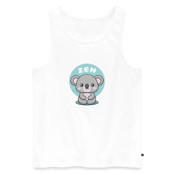 Koala Zen Douceur Méditative - Débardeur bio Premium Homme - blanc - Devant - Michal (187cm)