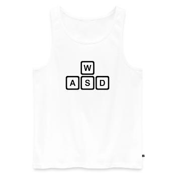 WASD Keys PC Gaming Nerd Vector - Men's Premium Organic Tank Top - white - Front - AI Model Male 178 light (178cm)