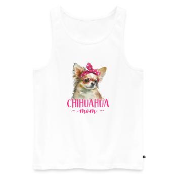Chihuahua Chihuahueño Mom - Männer Premium Bio Tank Top - Weiß - Vorne - Michal (187cm)