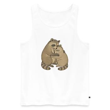 Cuddly friends raccoon couple - Men's Premium Organic Tank Top - white - Front - Michal (187cm)