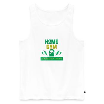 Home Gym No Membership Required - Men's Premium Organic Tank Top - white - Front - AI Model Male 178 light (178cm)