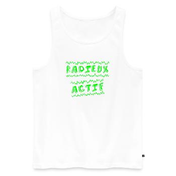 AUF WIEDERSEHEN, AKTIV! (Glück) - Männer Premium Bio Tank Top - Weiß - Vorne - Michal (187cm)