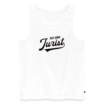 Juriste 2026 Diplôme d’études de droit Étudiant en droit - Débardeur bio Premium Homme - blanc - Devant - AI Model Male 178 light (178cm)