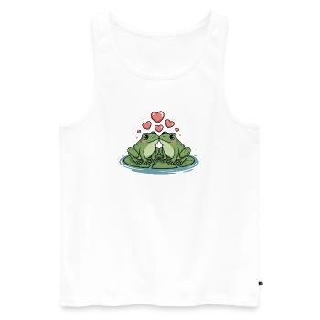Frosch Paar Herz - Männer Premium Bio Tank Top - Weiß - Vorne - Michal (187cm)