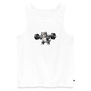 Pitbull Gewichtheber Bodybuilder Powerlifting Gym - Männer Premium Bio Tank Top - Weiß - Vorne - Michal (187cm)