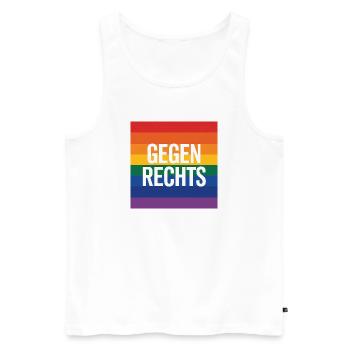 Gegen Rechts - Antifa Regenbogen Tee - Männer Premium Bio Tank Top - Weiß - Vorne - AI Model Male 178 light (178cm)