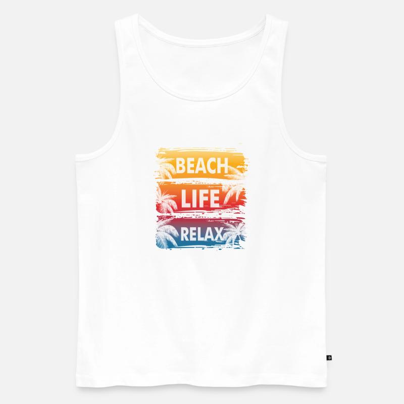 Strandleben Farbverlauf Relax - Männer Premium Bio Tank Top - Weiß