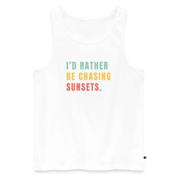 I'd rather be chasing sunsets - Men's Premium Organic Tank Top - white - Front - Michal (187cm)