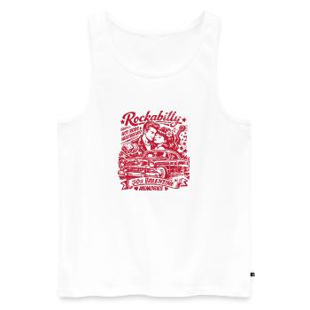 Rockabilly Valentine Memories 50er Jahre Retro - Männer Premium Bio Tank Top - Weiß - Vorne - Michal (187cm)