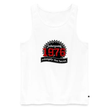 Vintage 1976 – Simply the Best - Men's Premium Organic Tank Top - white - Front - AI Model Male 178 light (178cm)