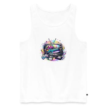 Retro Signal Rainbow TV T-Shirt-Logo - Männer Premium Bio Tank Top - Weiß - Vorne - AI Model Male 178 light (178cm)