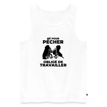 Guadeloupe Fischer Geschenk – Gwada Fischer T-Shirt - Männer Premium Bio Tank Top - Weiß - Vorne - Michal (187cm)