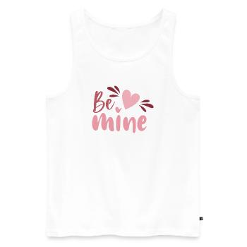 Be Mine Heart Script - Men's Premium Organic Tank Top - white - Front - AI Model Male 178 light (178cm)