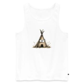 Tente drôle de tipi avec des yeux - Débardeur bio Premium Homme - blanc - Devant - Michal (187cm)