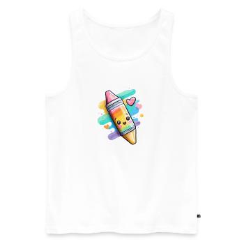 Rainbow Chalk - Men's Premium Organic Tank Top - white - Front - AI Model Male 178 light (178cm)