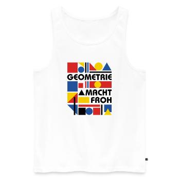 Geometry makes you happy - Men's Premium Organic Tank Top - white - Front - Michal (187cm)