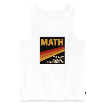 Vintage Math Counts Poster - Men's Premium Organic Tank Top - white - Front - AI Model Male 178 light (178cm)