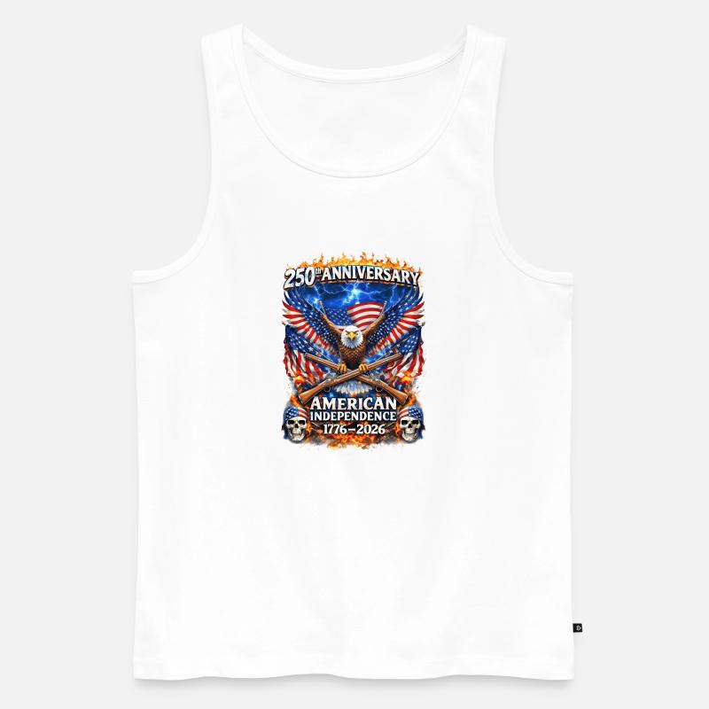 250. American Independence Eagle - Männer Premium Bio Tank Top - Weiß
