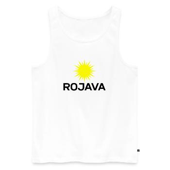 Rojava - Men's Premium Organic Tank Top - white - Front - AI Model Male 178 light (178cm)