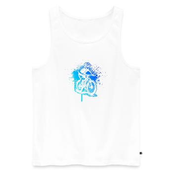 Ein Must Have für echte Mountainbike - Männer Premium Bio Tank Top - Weiß - Vorne - AI Model Male 178 light (178cm)