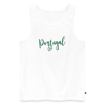Portugal – Heart of Women, Love Portugal - Men's Premium Organic Tank Top - white - Front - Michal (187cm)