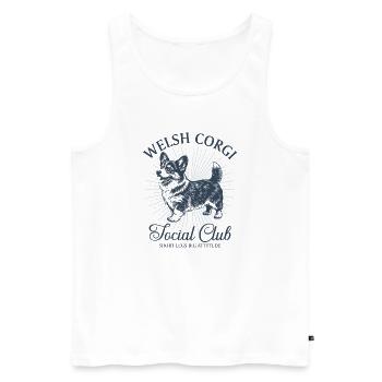 Corgi Welsh Corgi Social Club Corgi Lover - Men's Premium Organic Tank Top - white - Front - Michal (187cm)