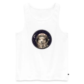 Astronautenschaf im Orbit - Männer Premium Bio Tank Top - Weiß - Vorne - AI Model Male 178 light (178cm)