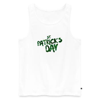 Grüne Blatt-Typo St Patrick's Day - Männer Premium Bio Tank Top - Weiß - Vorne - AI Model Male 178 light (178cm)