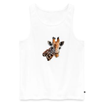 Giraffe portrait of course - Men's Premium Organic Tank Top - white - Front - Michal (187cm)