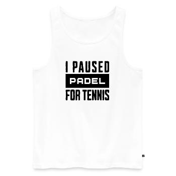 Tennis & Padel Hoodie, Shirt for Tennis Players - Men's Premium Organic Tank Top - white - Front - AI Model Male 178 light (178cm)