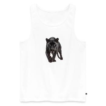 Schwarzer Panther – Kraft, Fokus, Dominanz - Men's Premium Organic Tank Top - white - Front - Michal (187cm)