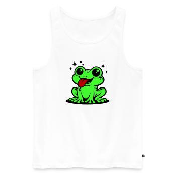 Kröte Comic Frosch - Männer Premium Bio Tank Top - Weiß - Vorne - AI Model Male 178 light (178cm)