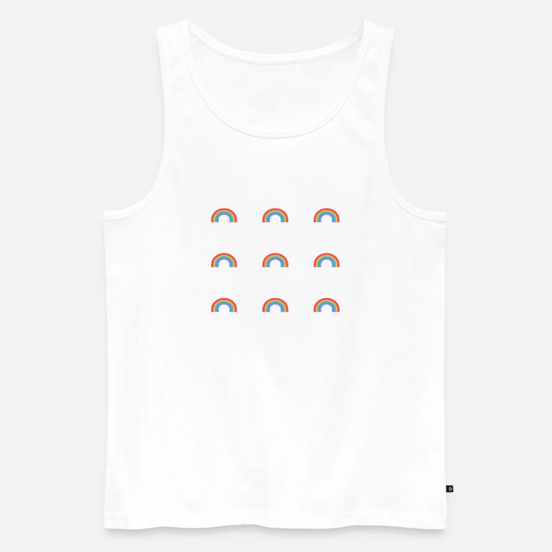 Regenbogen-Muster - Männer Premium Bio Tank Top - Weiß