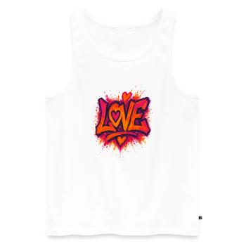 Amour - Cœur - Saint Valentin - Mariage - Débardeur bio Premium Homme - blanc - Devant - AI Model Male 178 light (178cm)