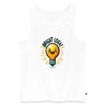 Fröhliche Glühbirne Idee - Männer Premium Bio Tank Top - Weiß - Vorne - Michal (187cm)