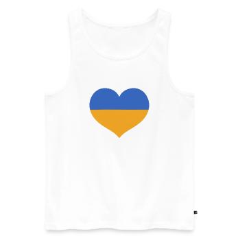 Flaggenherz in den Farben der Ukraine - Männer Premium Bio Tank Top - Weiß - Vorne - AI Model Male 178 light (178cm)