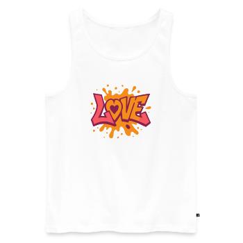 Amour - Cœur - Saint Valentin - Mariage - Débardeur bio Premium Homme - blanc - Devant - AI Model Male 178 light (178cm)