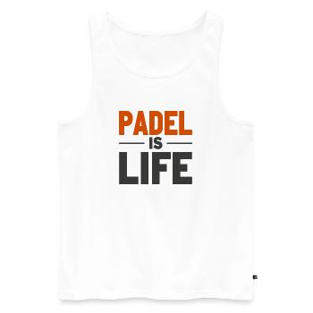 Le padel est la déclaration de vie des joueurs de padel - Débardeur bio Premium Homme - blanc - Devant - Michal (187cm)