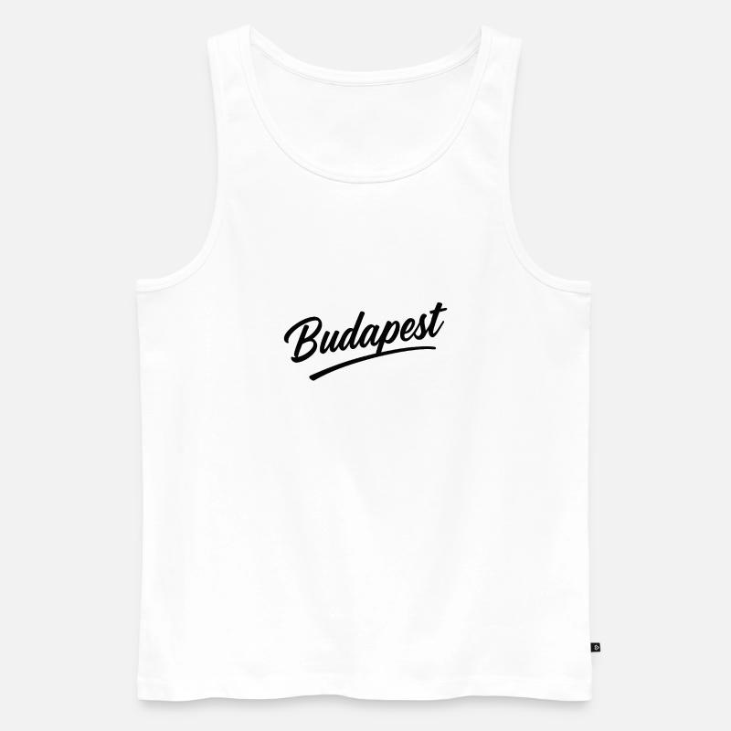 Budapest Script Schriftzug Reise-Souvenir - Männer Premium Bio Tank Top - Weiß