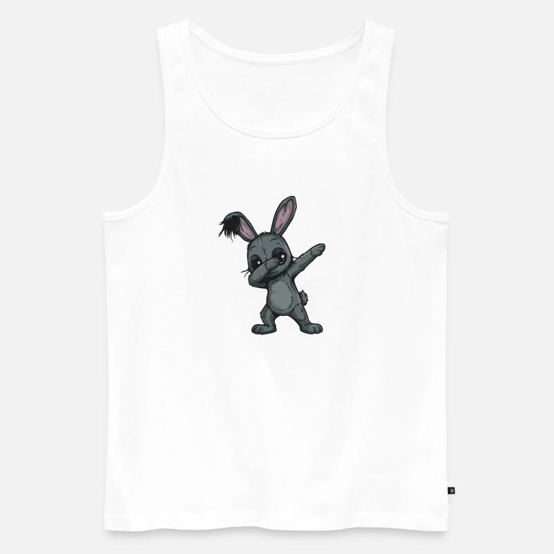 Patchwork Häschen Doodle - Männer Premium Bio Tank Top - Weiß