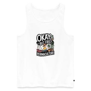 Permaculture philosophy of life for nature lovers - Men's Premium Organic Tank Top - white - Front - Michal (187cm)