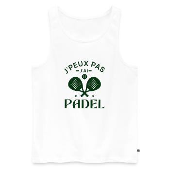 Ich kann kein Padel haben - Männer Premium Bio Tank Top - Weiß - Vorne - Michal (187cm)