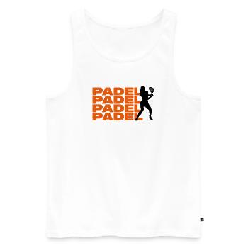Padel Girl - Men's Premium Organic Tank Top - white - Front - Michal (187cm)