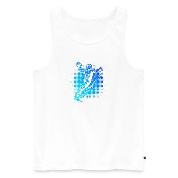 Motif drôle de handball pour hommes - Débardeur bio Premium Homme - blanc - Devant - Michal (187cm)