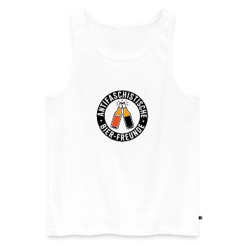 Antifaschistische Beer Freunde - Gegen Rechts - Männer Premium Bio Tank Top - Weiß - Vorne - AI Model Male 178 light (178cm)