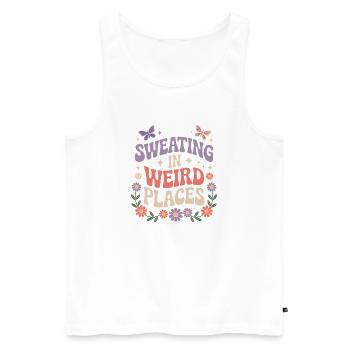 Sweating Sayings Funny Sweating Gift - Men's Premium Organic Tank Top - white - Front - AI Model Male 178 light (178cm)