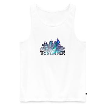 Schurfer - Männer Premium Bio Tank Top - Weiß - Vorne - AI Model Male 178 light (178cm)