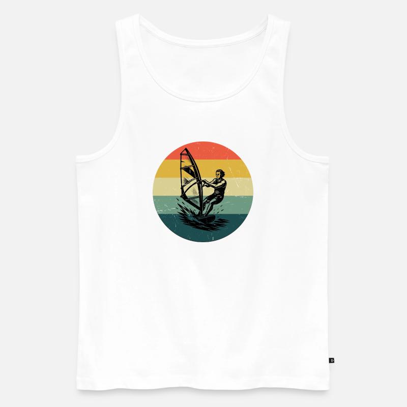 Modernes Windsurfing Artwork - Männer Premium Bio Tank Top - Weiß