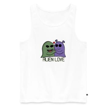Alien Love Duo - Men's Premium Organic Tank Top - white - Front - AI Model Male 178 light (178cm)