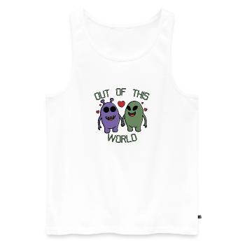 Out of This World Alien Couple Holding Hands - Men's Premium Organic Tank Top - white - Front - Michal (187cm)